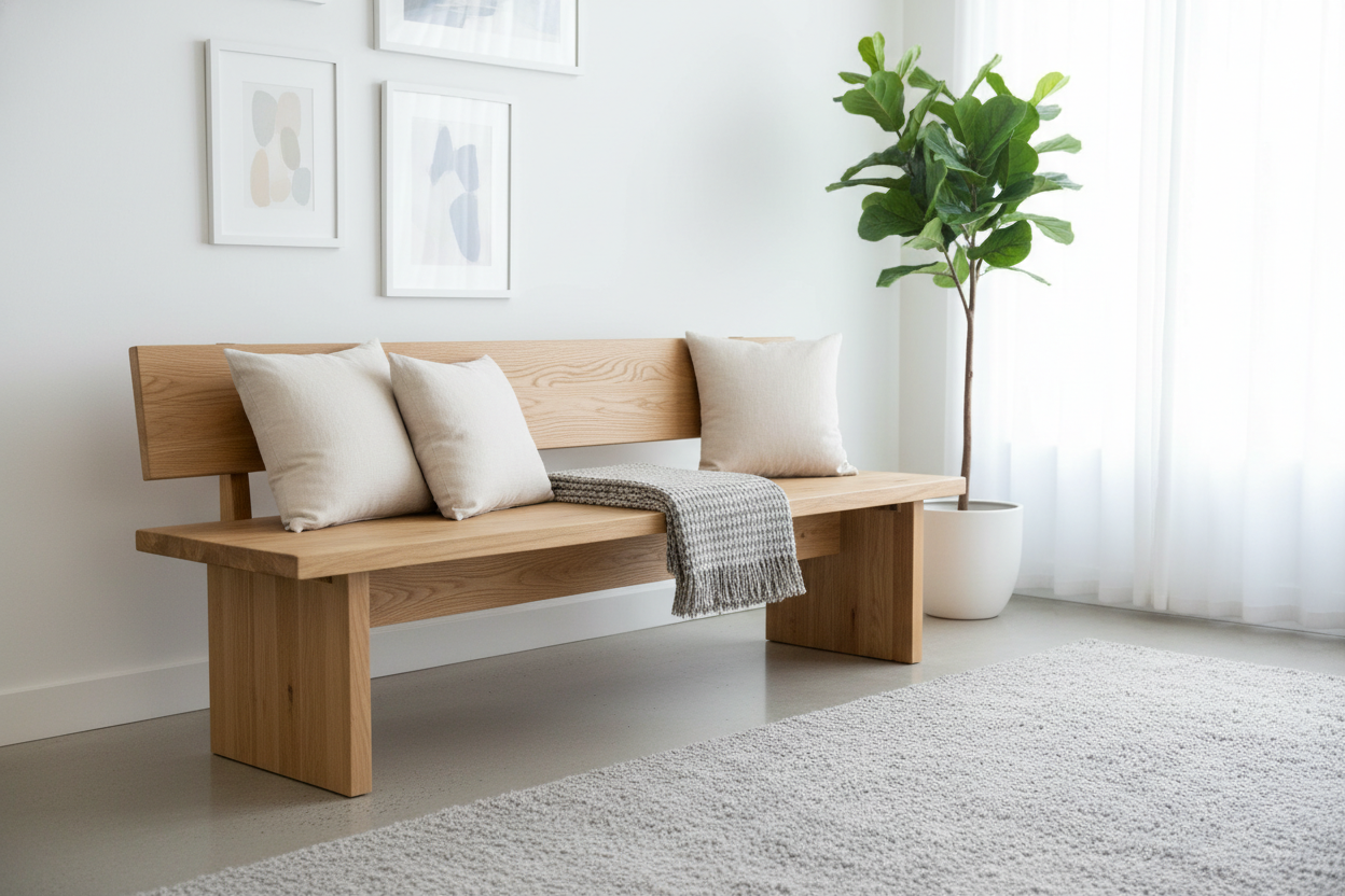 Houten bankjes in de woonkamer: veelzijdige opties en stijlen