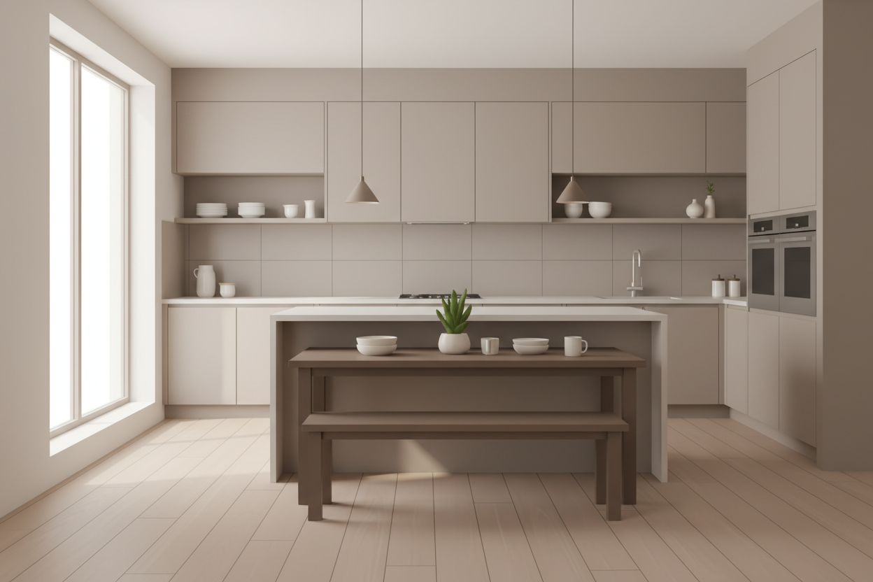 Taupe kleurige keuken: creëer een warme en rustige sfeer