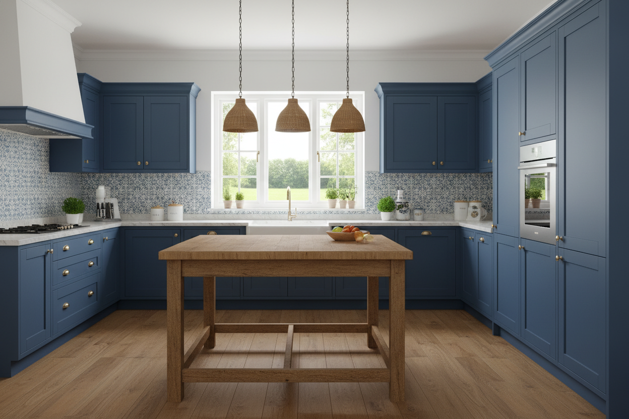 Blauwe landelijke keuken: voeg kleur en charme toe aan je interieur