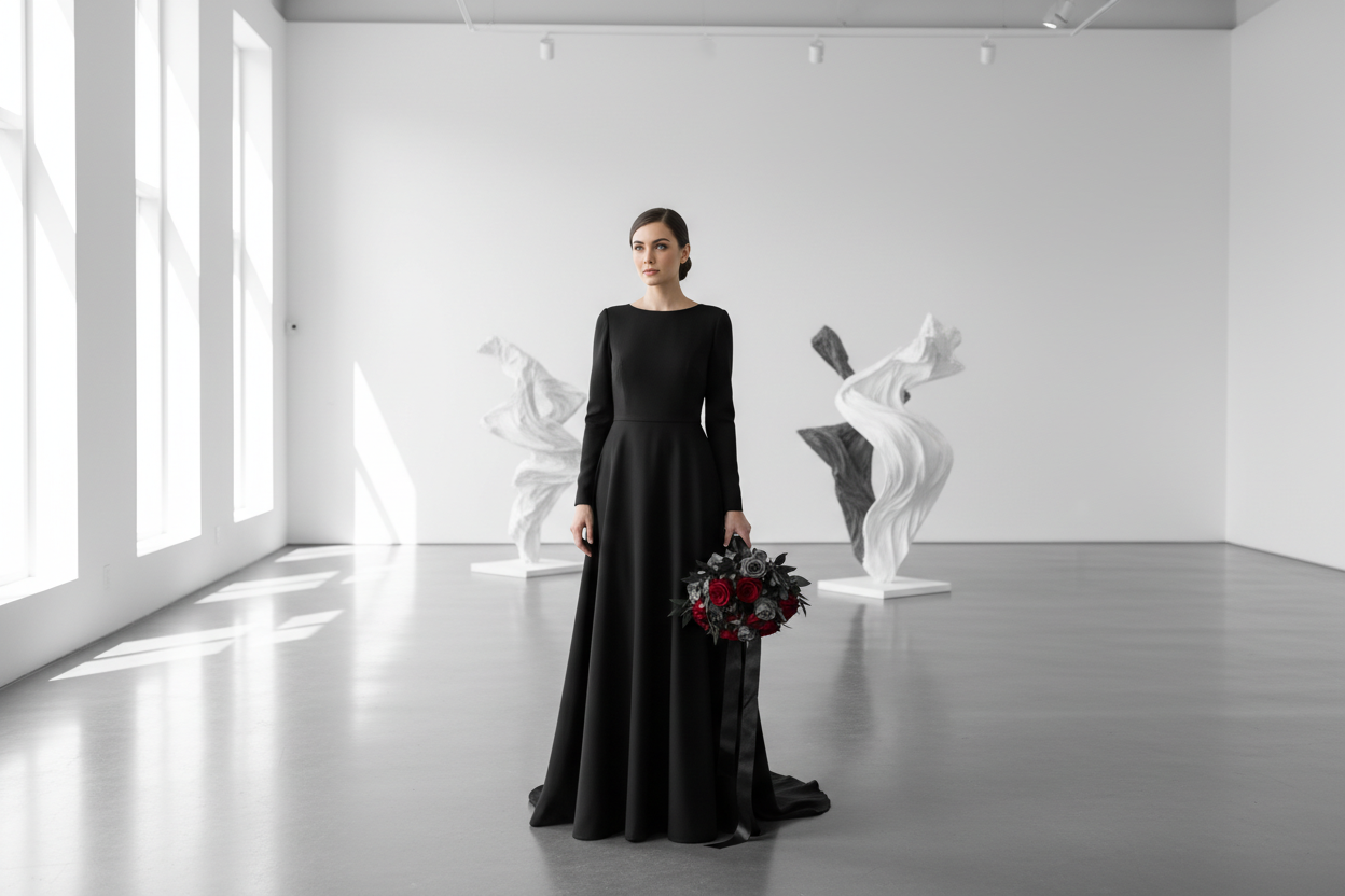 waarom een trouwjurk zwart het nieuwe wit is