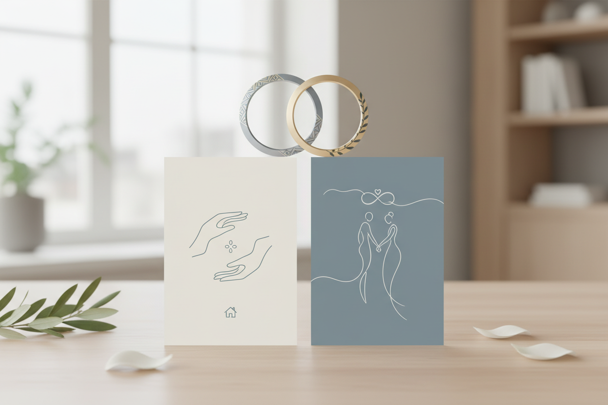 Trouwkaarten voor een geregistreerd partnerschap: wat zijn de verschillen