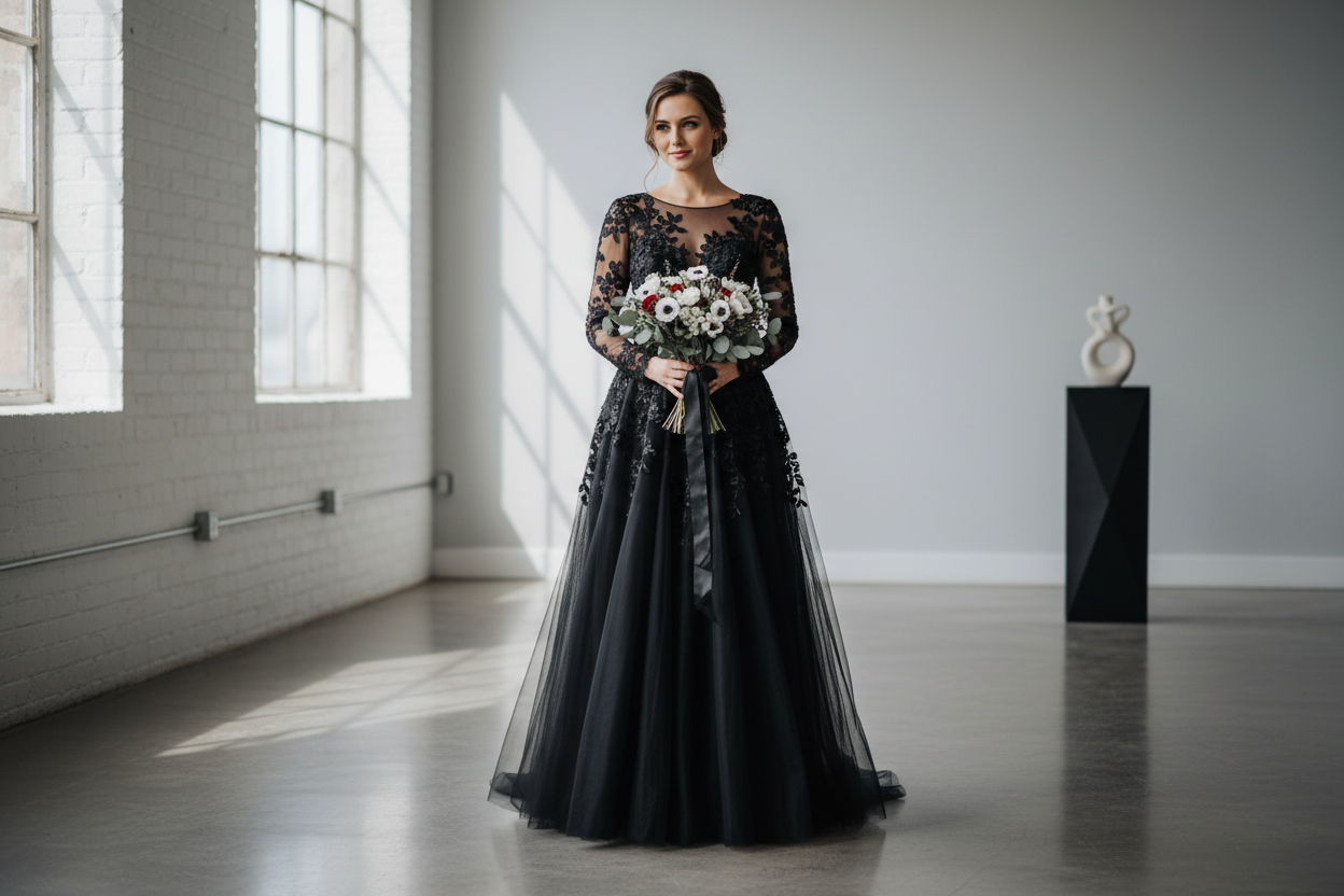 zwarte trouwjurk: een gedurfde keuze voor je bruiloft