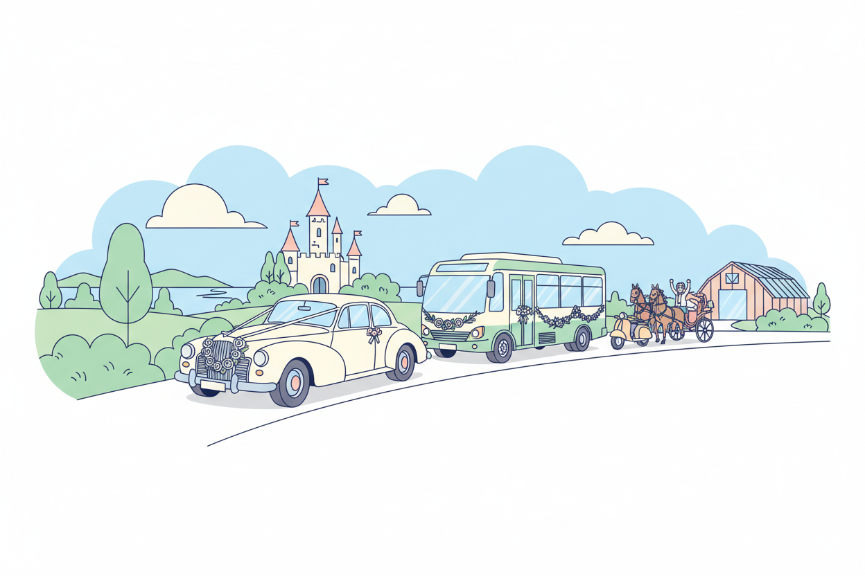 Alles wat je moet weten over trouwvervoer naar je trouwlocatie