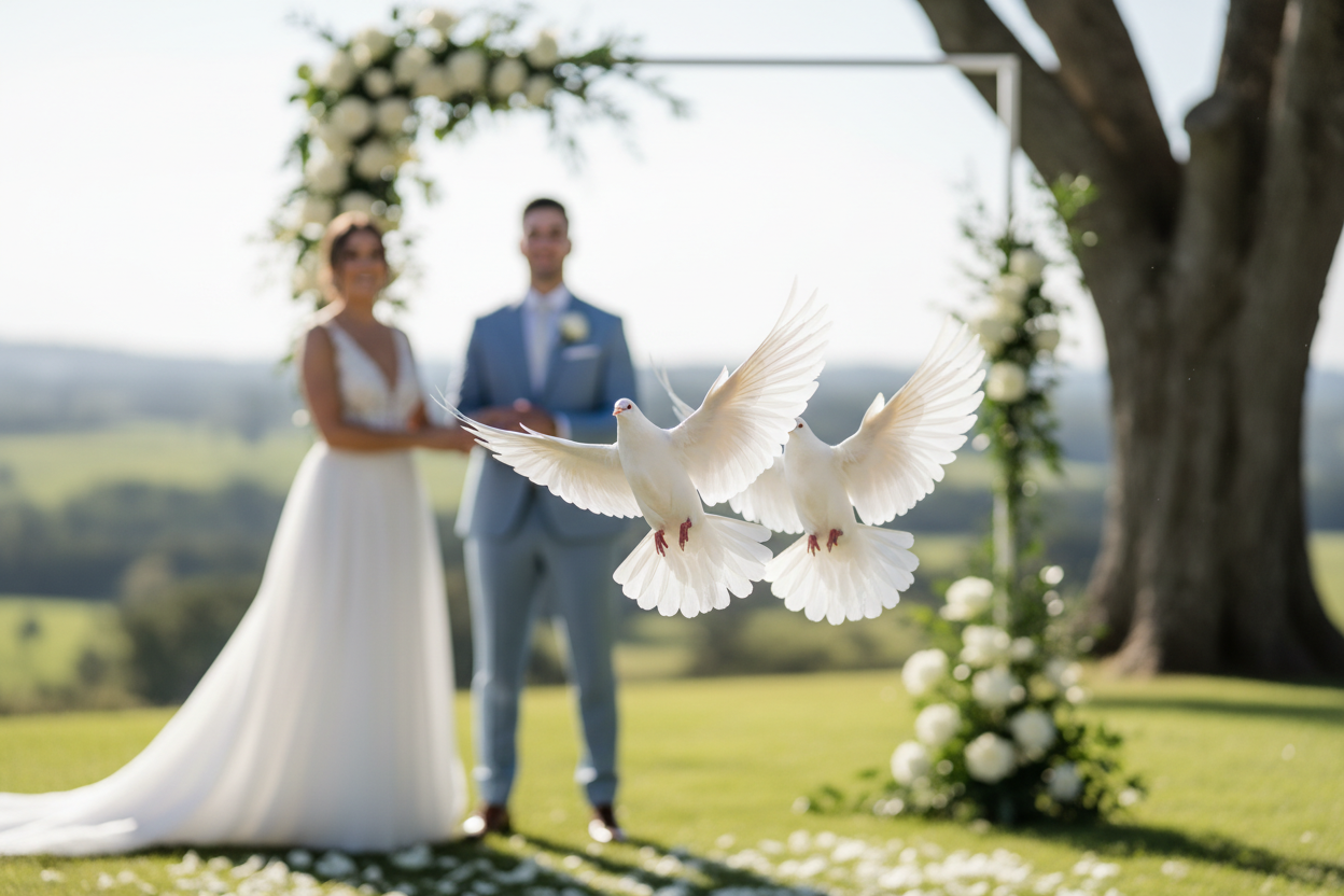 Witte duiven op je bruiloft: symboliek en betekenis