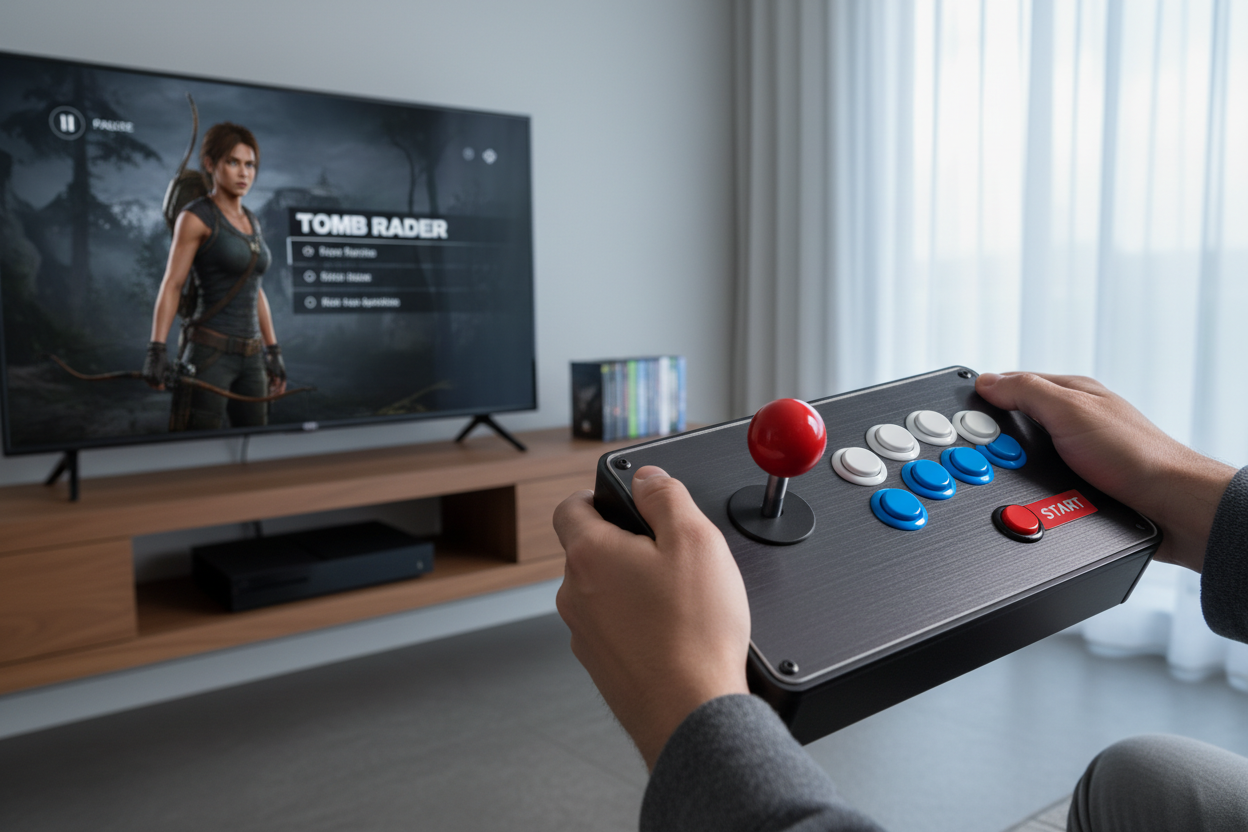 tombraider spelen met een arcade joystick: een gids