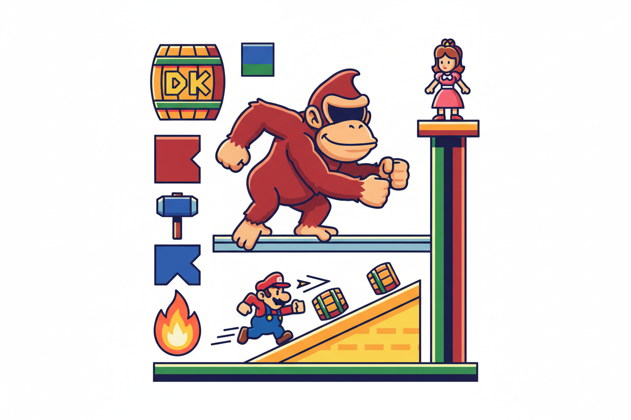 De magie van het donkey kong spel jaren 80: een retro terugblik