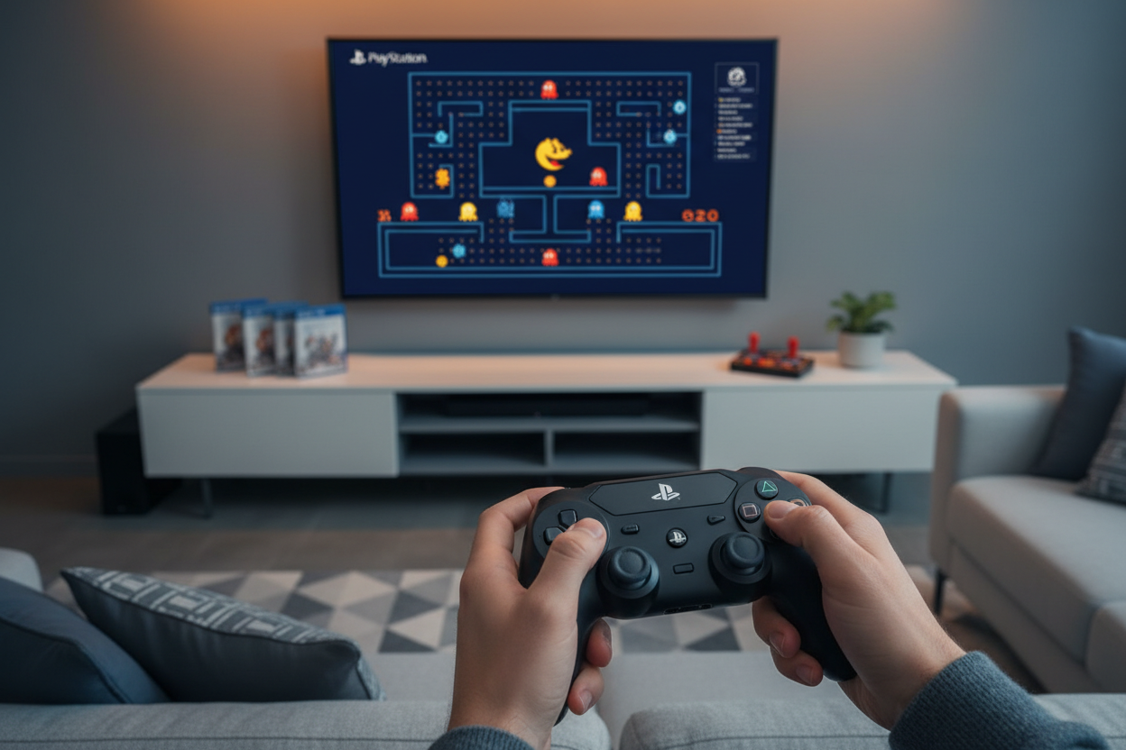 Speel arcade pacman op de playstation voor een retro ervaring