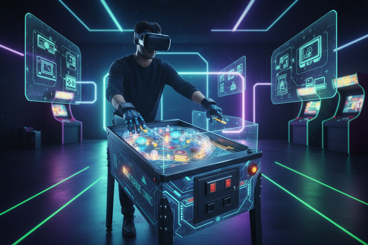 Kun je pinball online ervaren in een vr arcade omgeving?