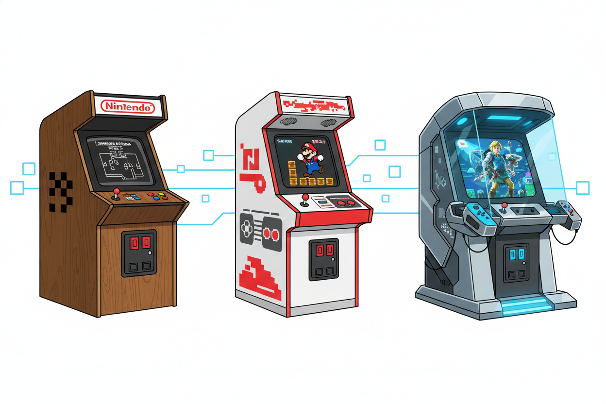 De geschiedenis van arcade kasten in nintendo's wereld