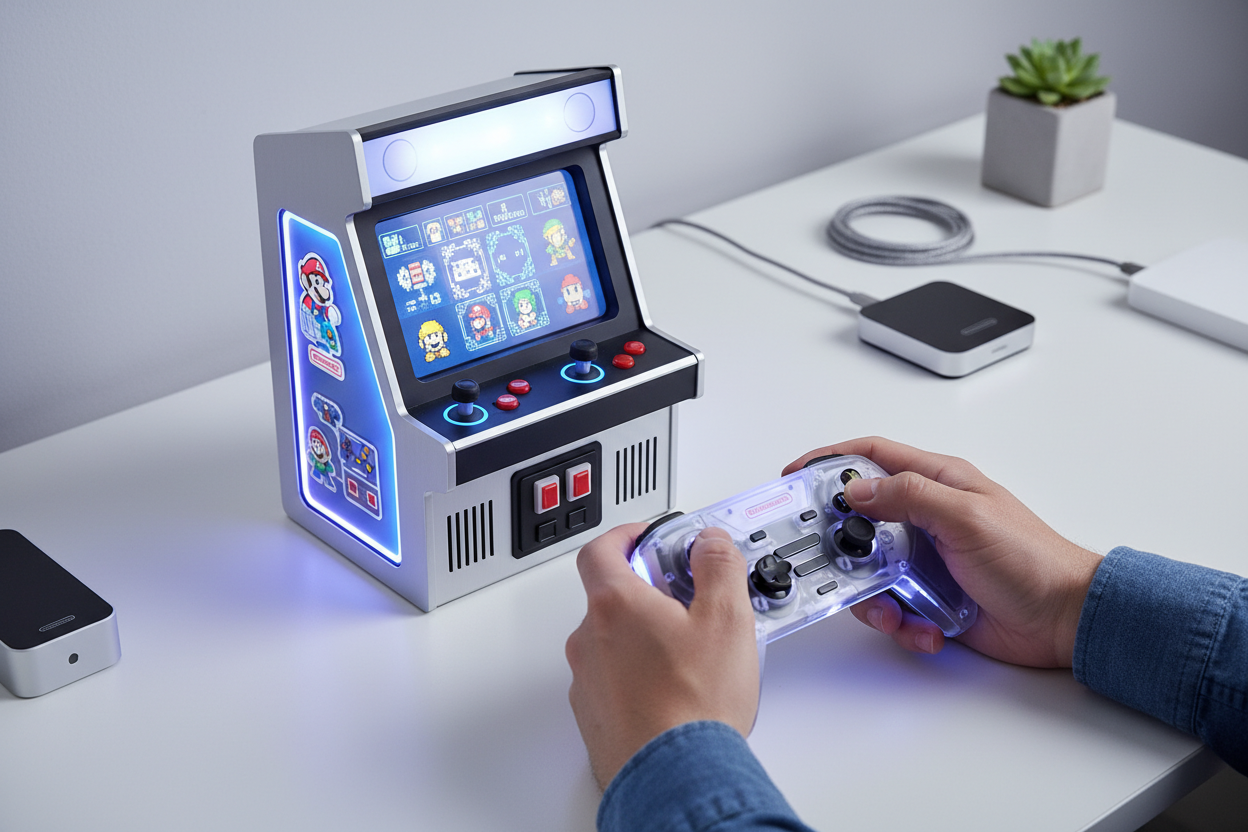 Hoe speel je nintendo klassiekers op een mini arcade?